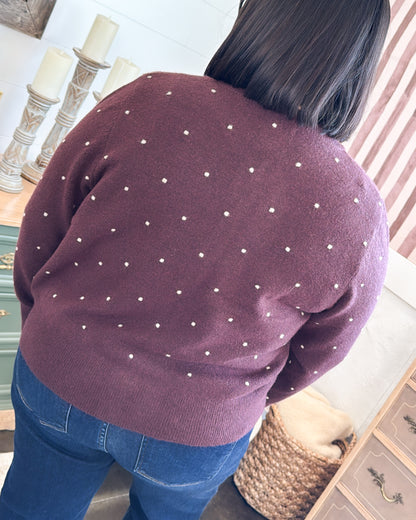Ever After Raised Polka Dot Sweater Cardigan