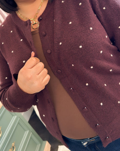 Ever After Raised Polka Dot Sweater Cardigan