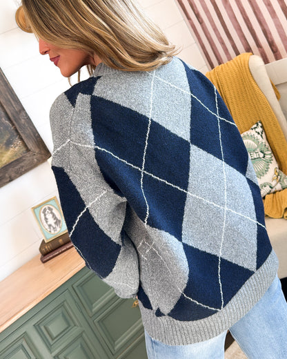 Sarasota Oversized Argyle Sweater