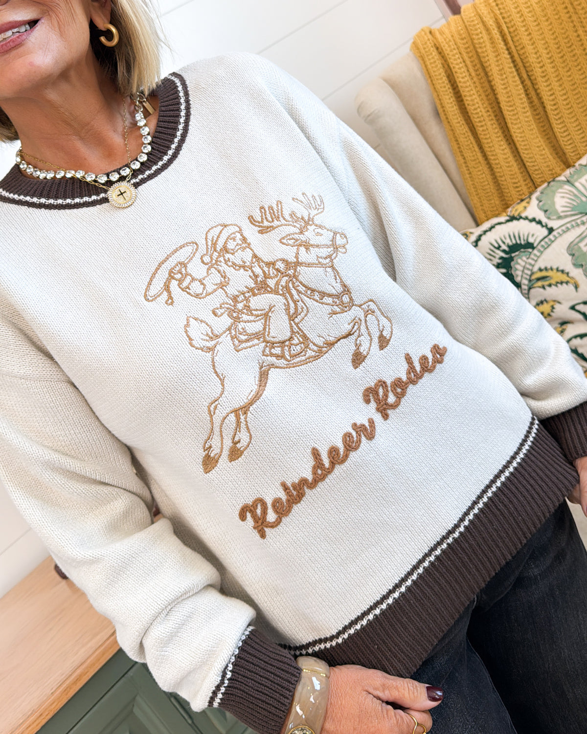 Reindeer Rodeo Knit Sweater