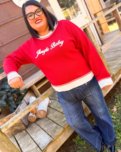 Jingle Baby Knit Contrast Trim Sweater