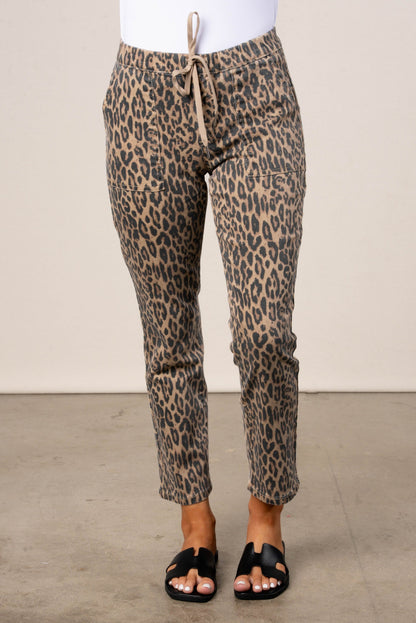 Leopard Denim Pants