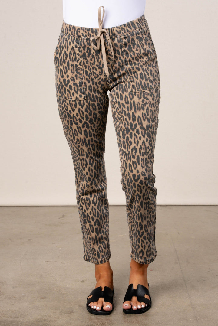 Leopard Denim Pants
