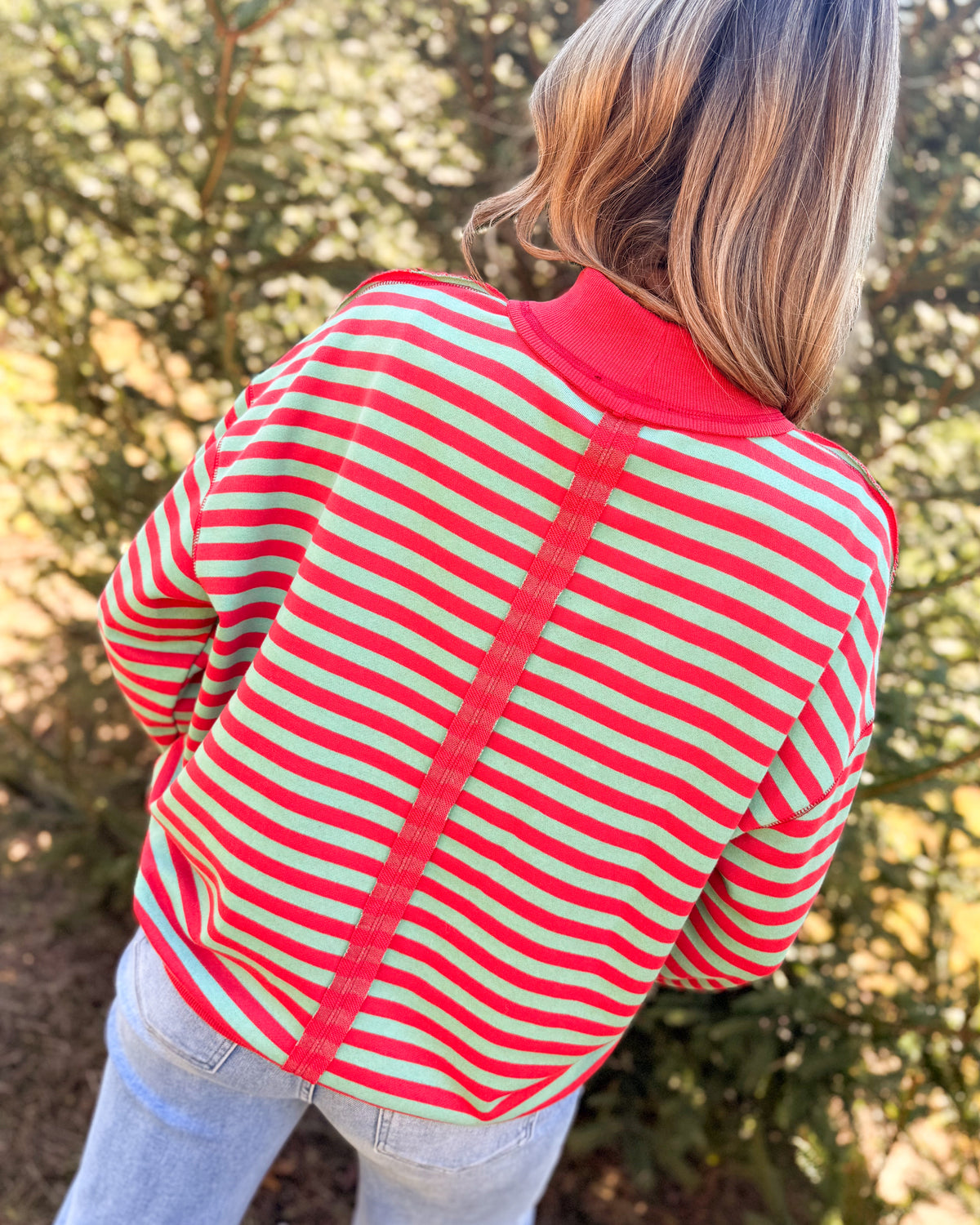 Lodge Life Striped Mock Neck Sweater