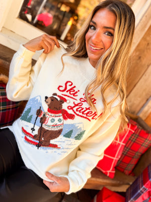 Ski Ya Later Bear Knit Sweater