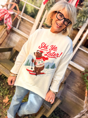 Ski Ya Later Bear Knit Sweater