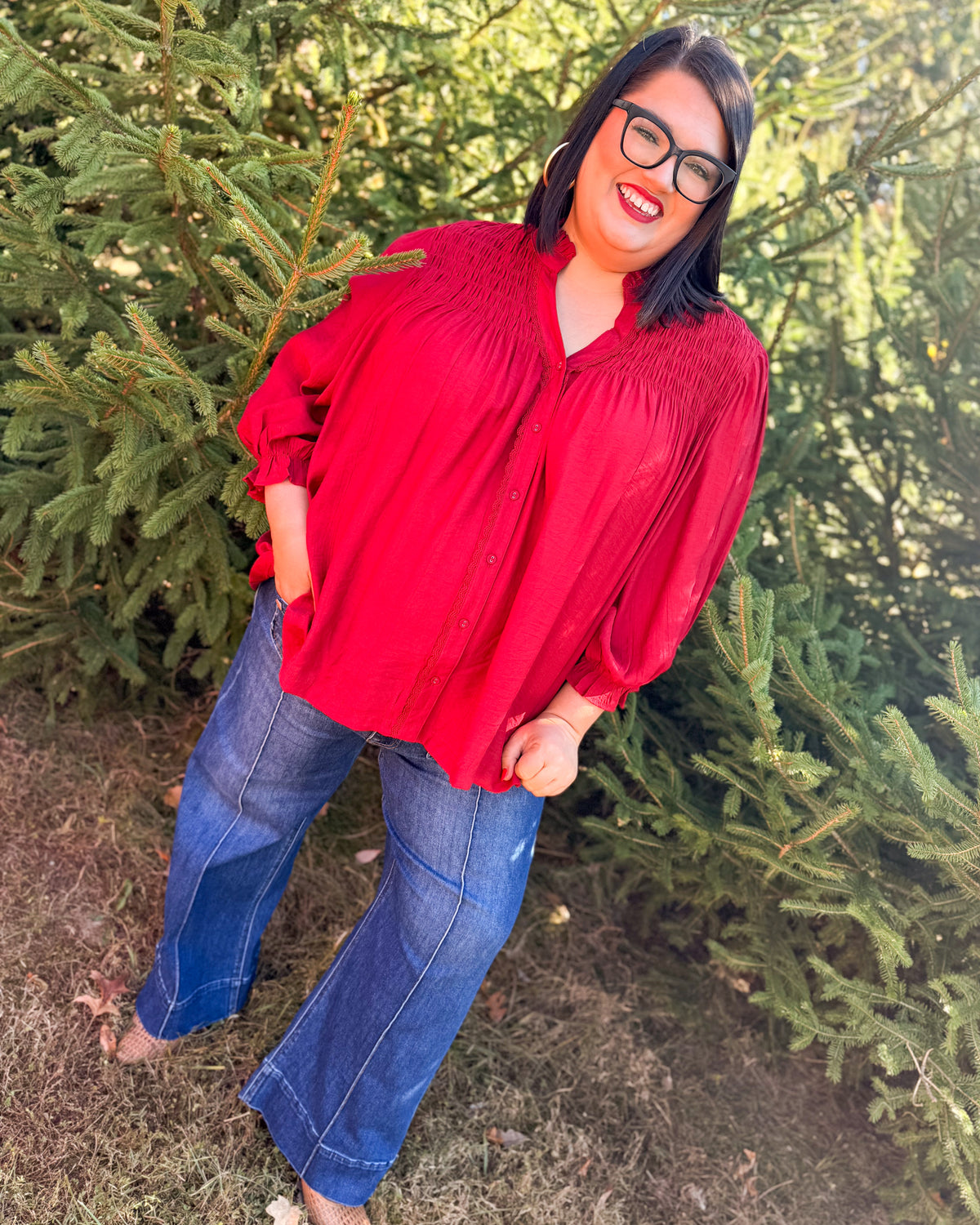 Gather Together Smocked Yoke Blouse
