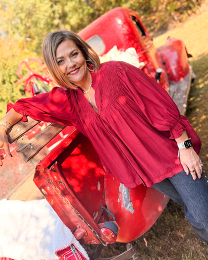 Gather Together Smocked Yoke Blouse