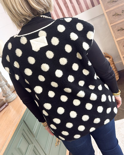 Spot Check Polka Dot Sherpa Vest