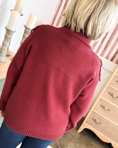 Western Belle Fringe Turtleneck Sweater