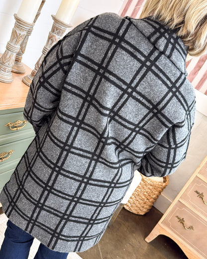 English Estate Plaid Sweater Coat