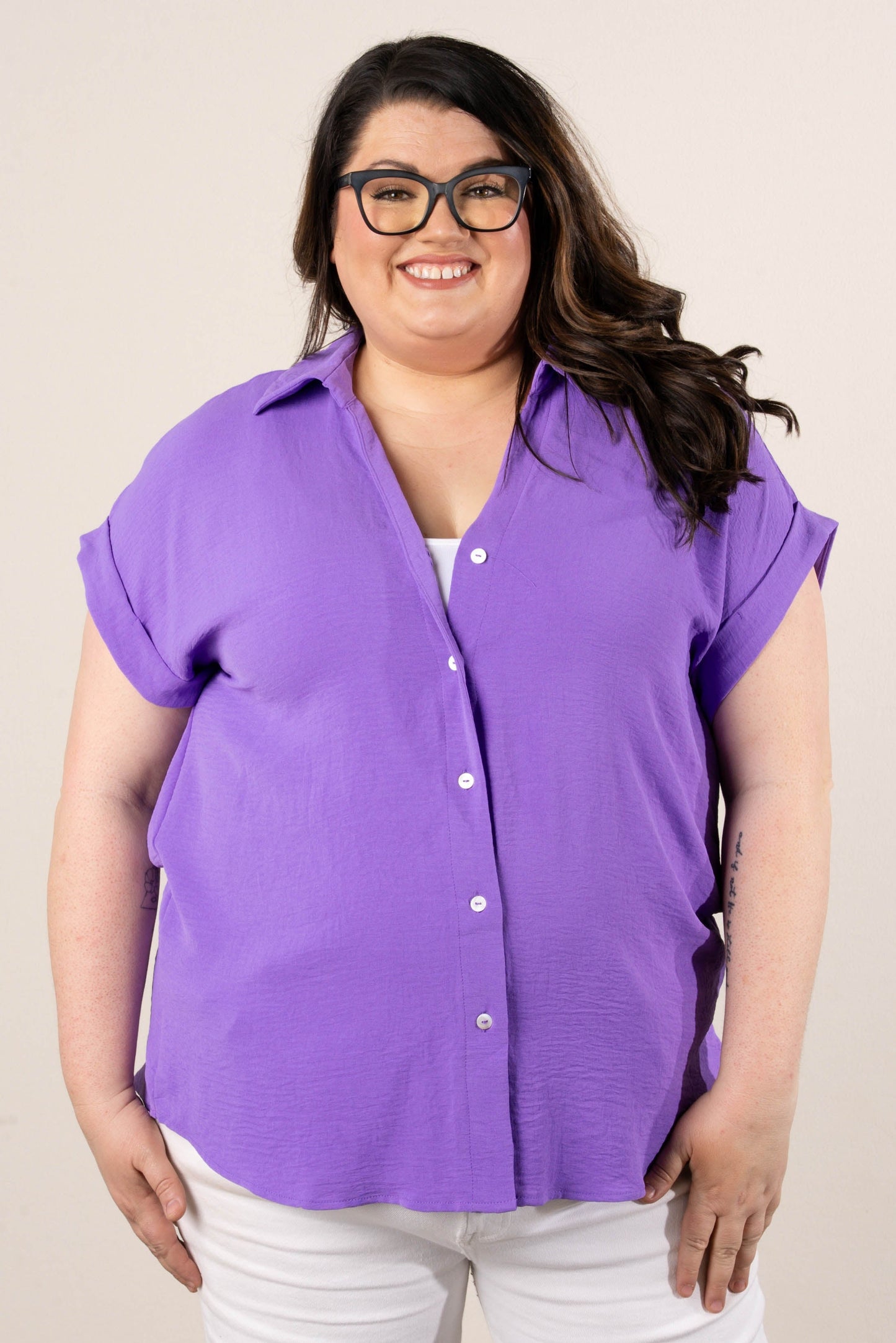 Crinkle Knit Hi-Lo Shirt