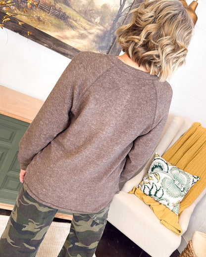Warm Welcome Brushed Hacci Henley Top
