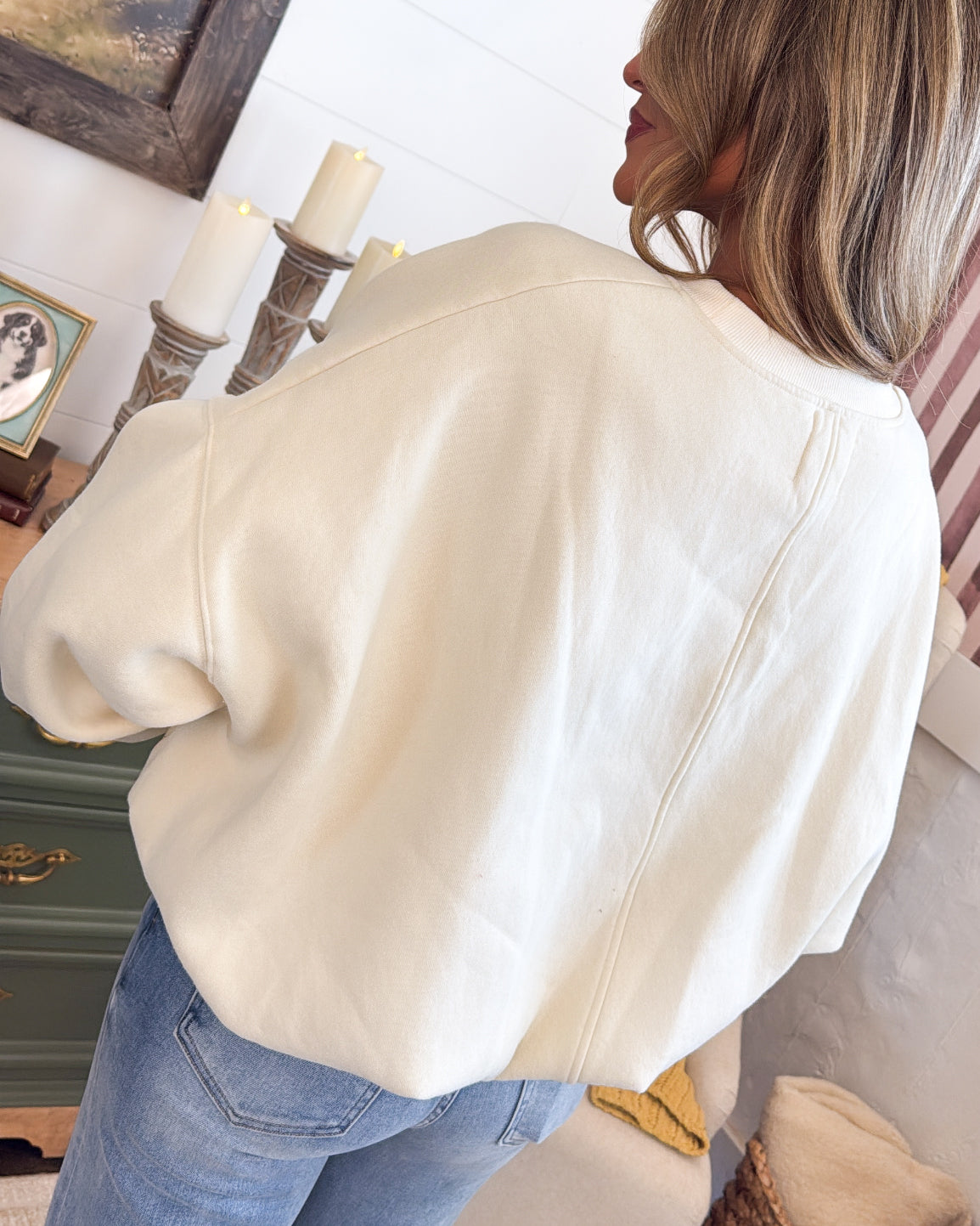 Relaxed + Refined Oversized Gathered Hem Pullover