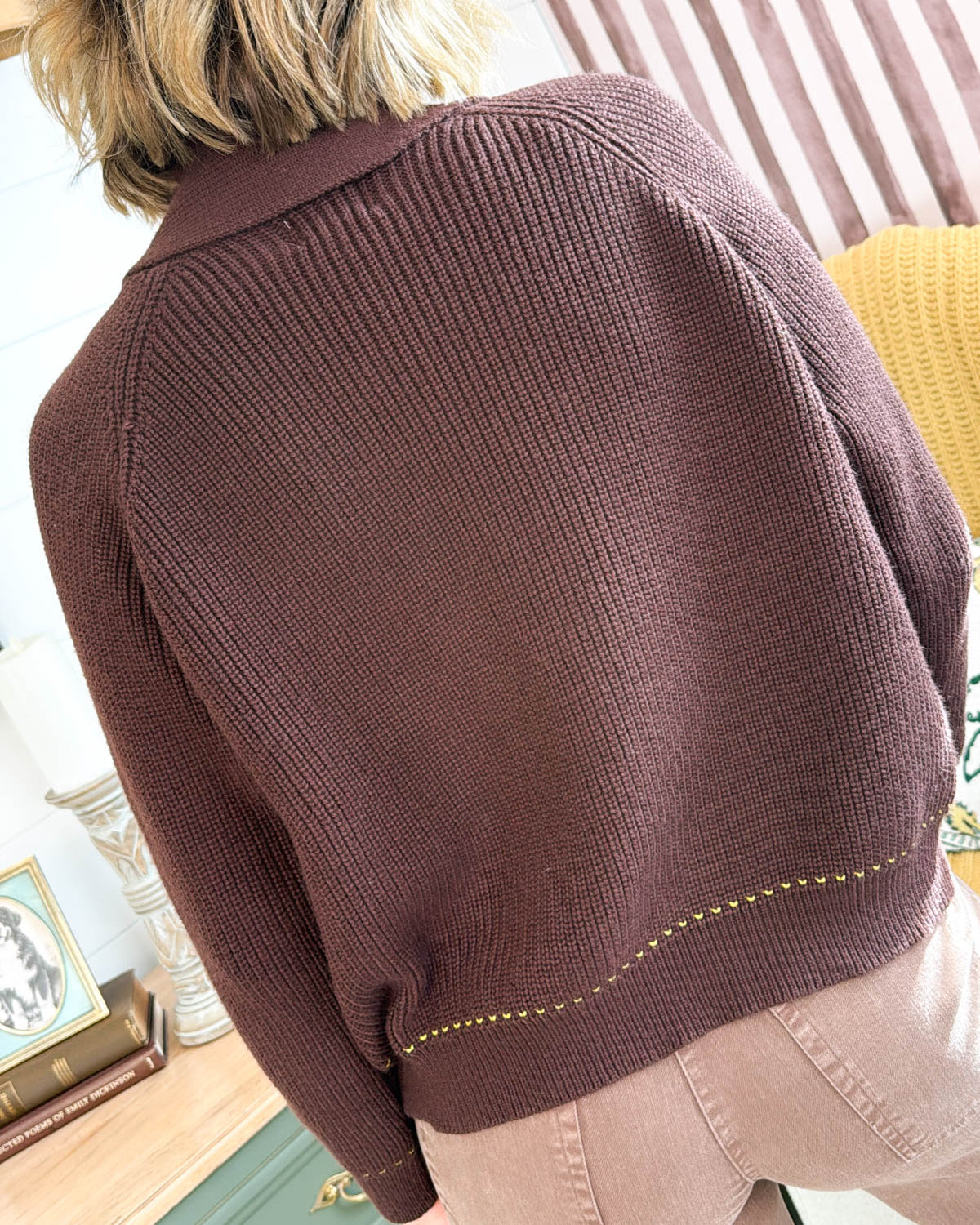 Lasso Darling Rodeo Knit Sweater Cardigan - Brown