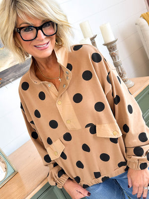 The Polka Dot Society Half Snap Pullover