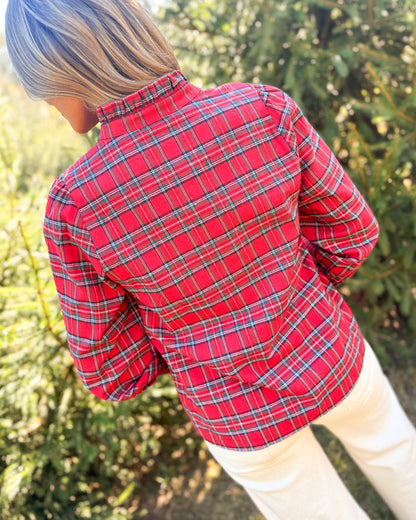Ruffle Romance Plaid Ruffle Detail Shirt