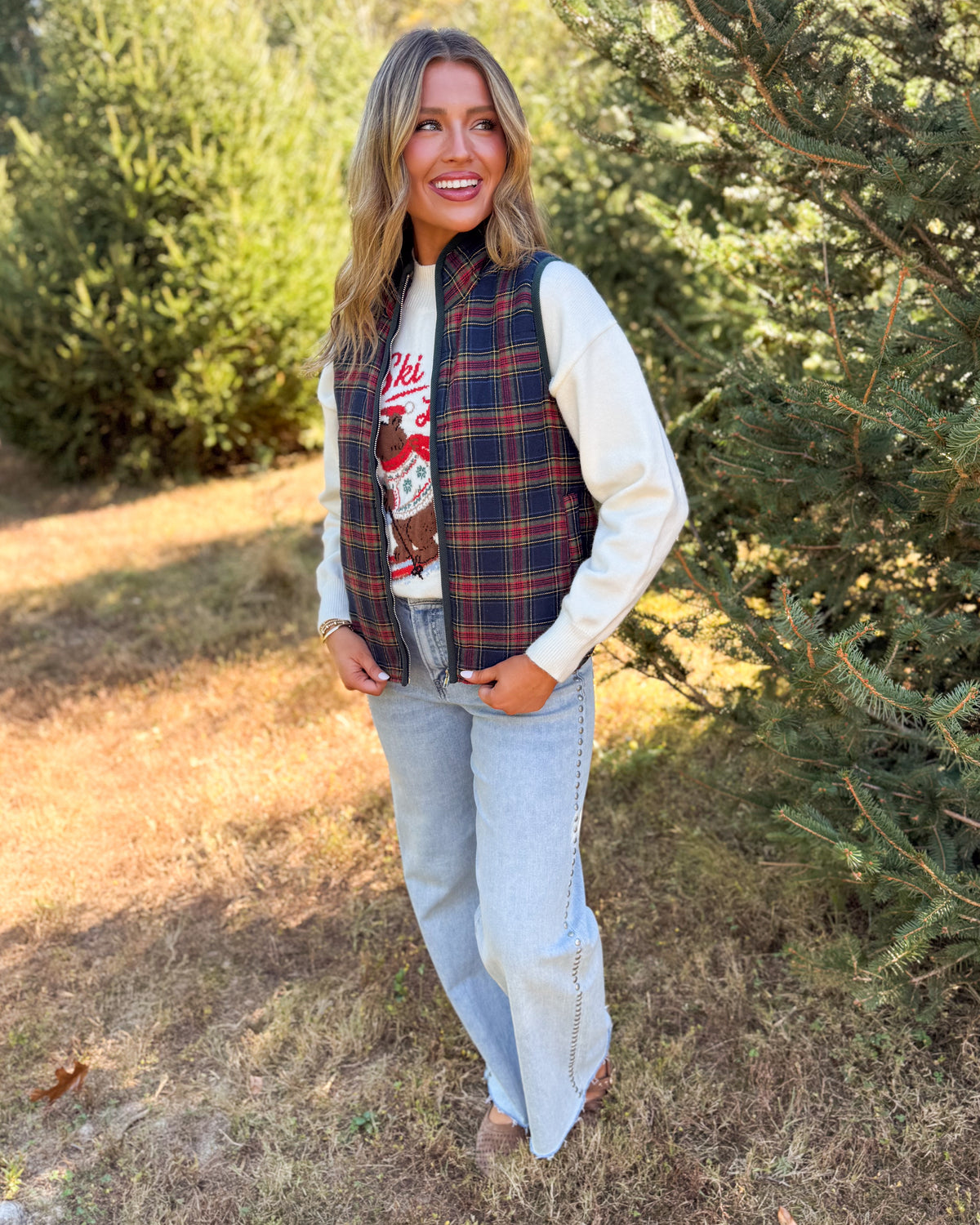 Soft Timber Plaid Flannel Vest