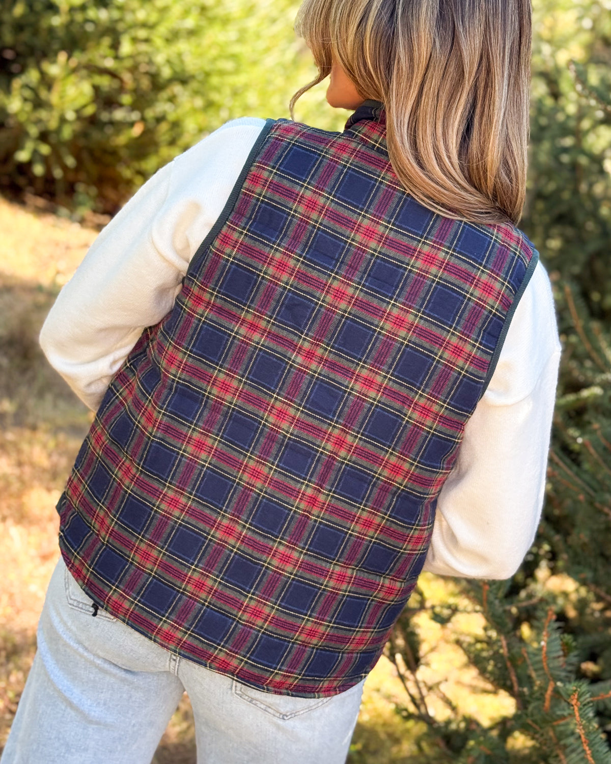 Soft Timber Plaid Flannel Vest