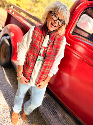 Soft Timber Plaid Flannel Vest