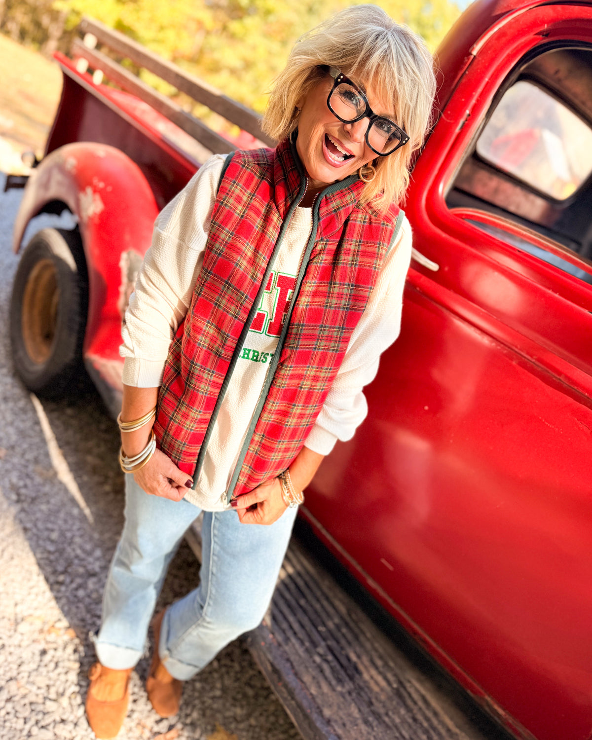 Soft Timber Plaid Flannel Vest