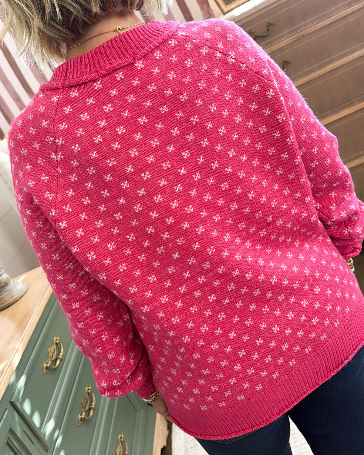 Snow Much Fun Snowflake Knit Sweater - Pink