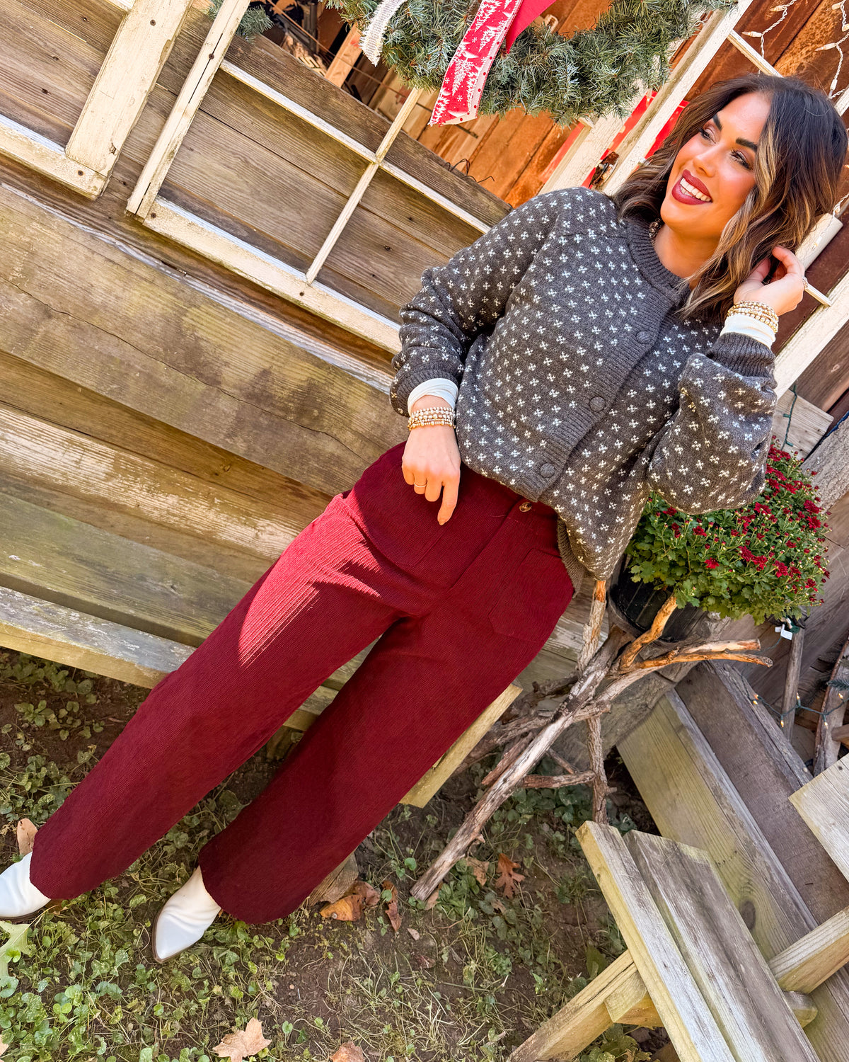 Snow Much Fun Snowflake Knit Sweater Cardigan