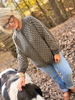 Snow Much Fun Snowflake Knit Sweater Cardigan