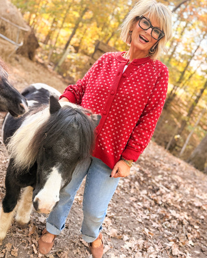 Snow Much Fun Snowflake Knit Sweater Cardigan