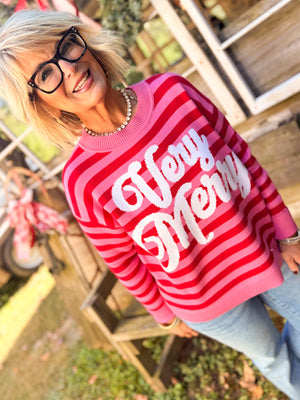 Very Merry Striped Knit Sweater