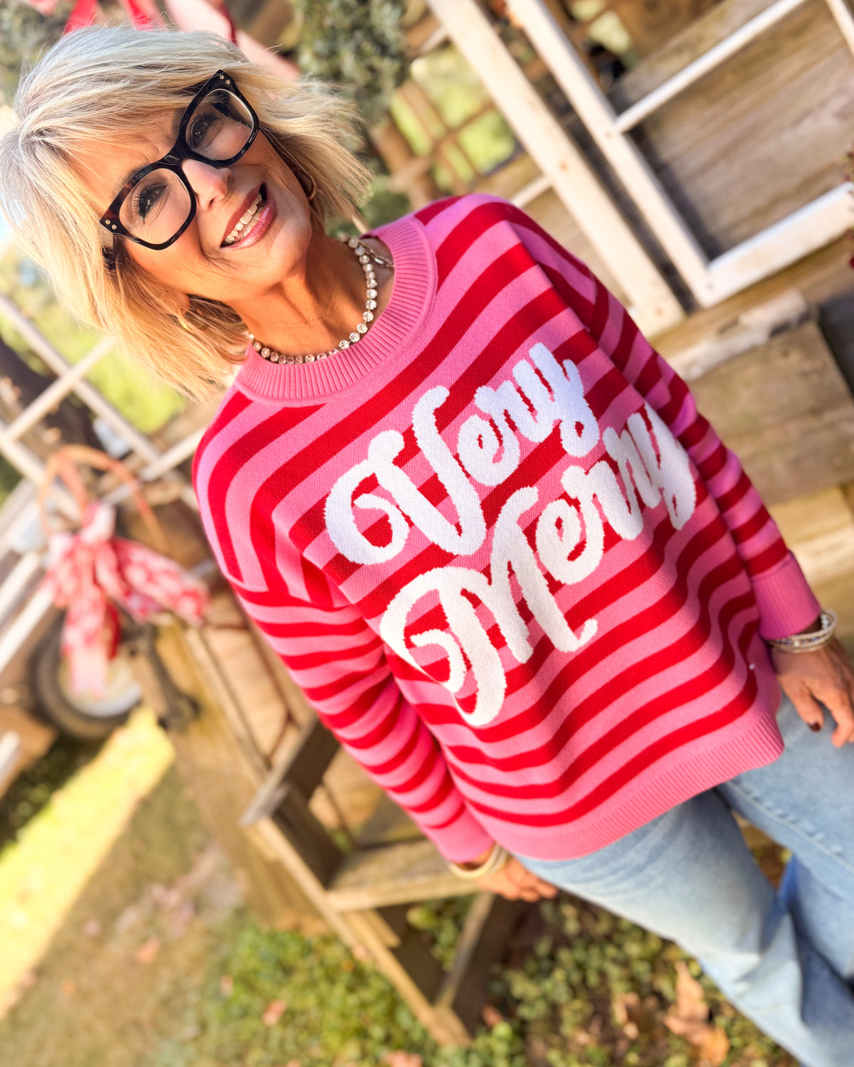 Very Merry Striped Knit Sweater