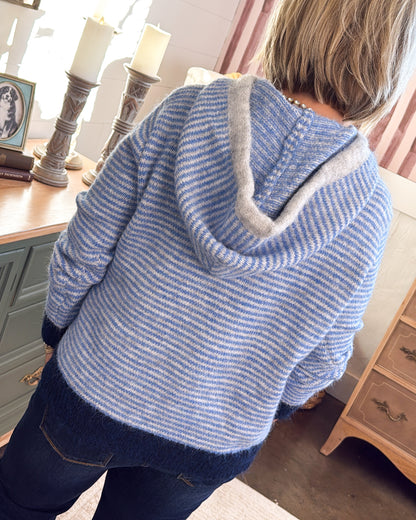Tour The Town Striped Hooded Sweater