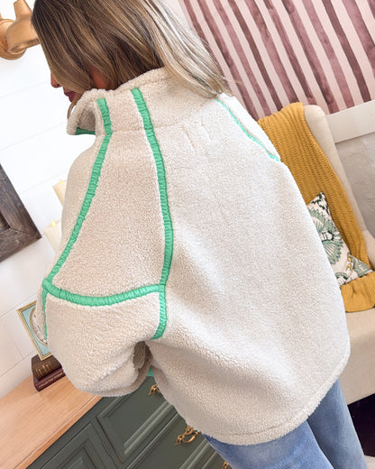 Chalet Chic Fleece Contrast Trim Pullover