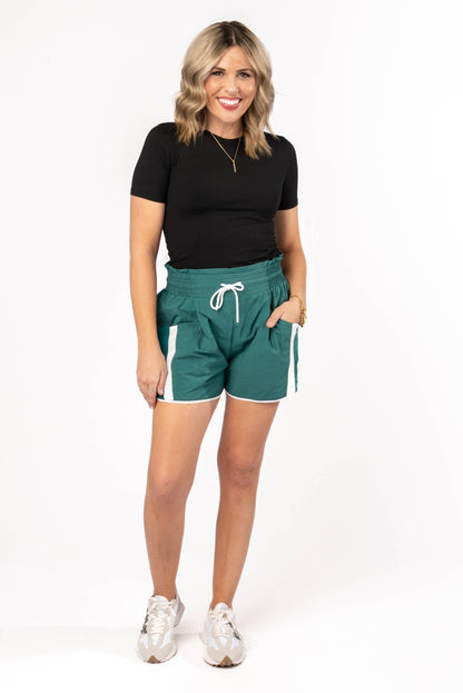 High Waist Windbreaker Shorts