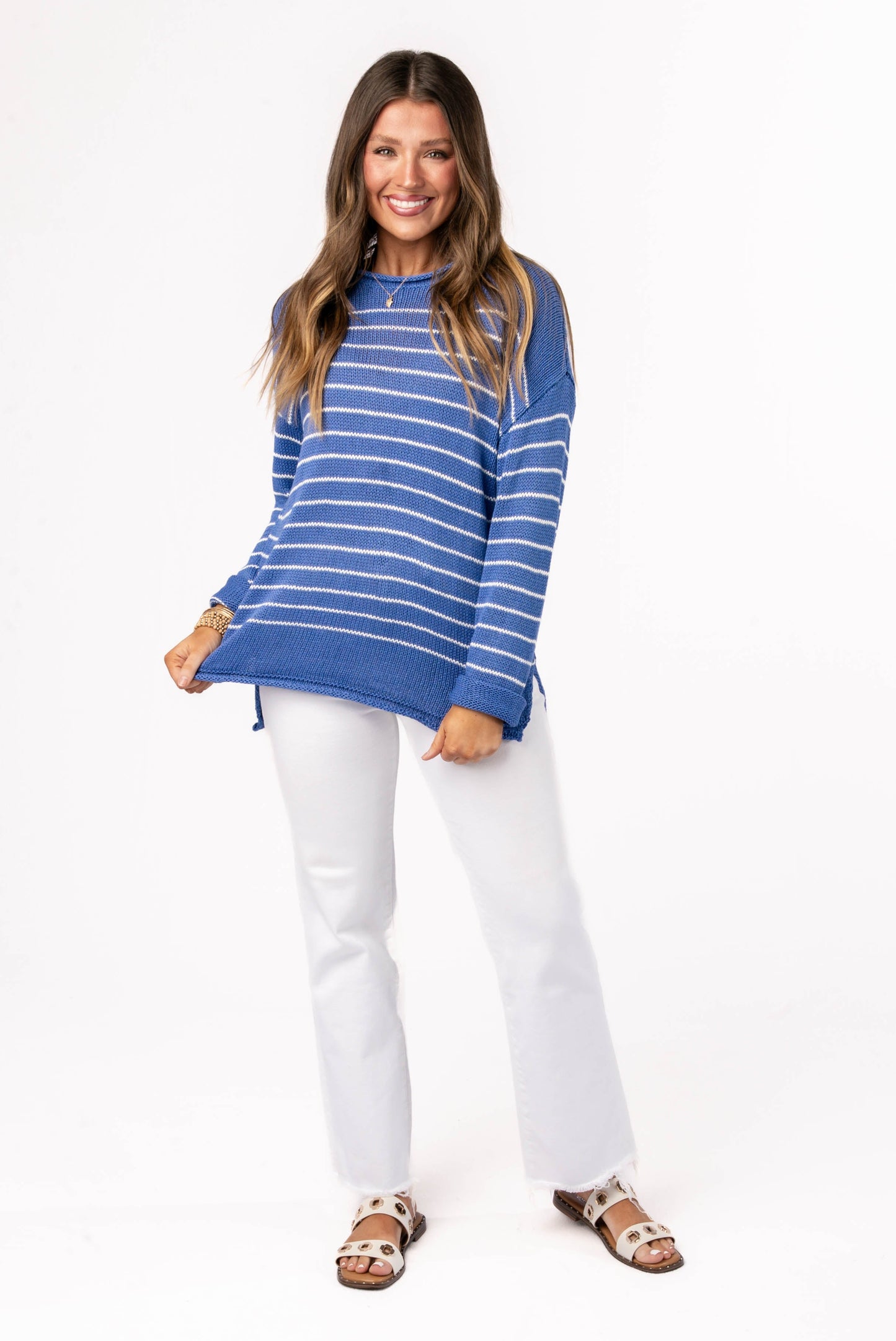 Striped Rolled Hem Sweater *Final Sale*