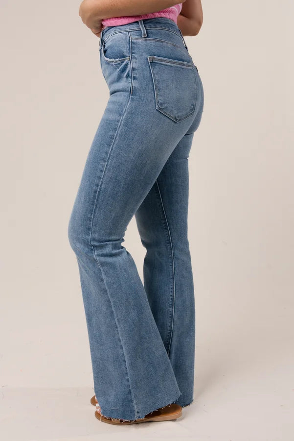 Risen High Rise Bootcut Jeans {Medium Wash}