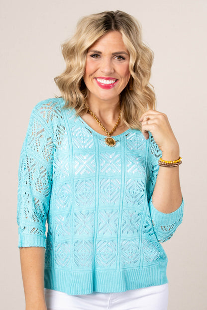 Georgia Mae Open Crocheted Knit Top