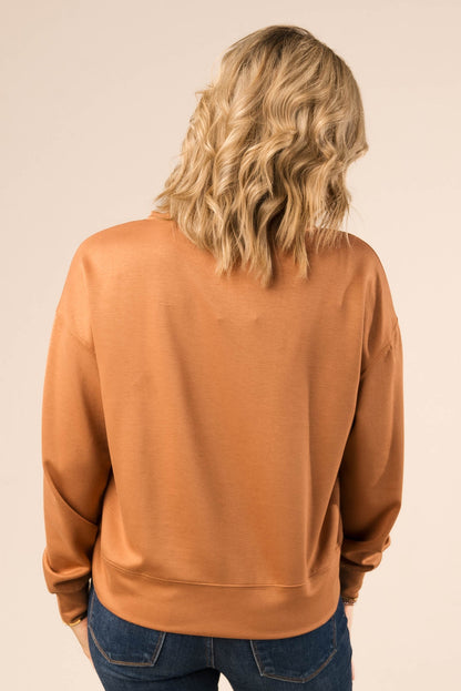 Drawstring High Neck Pullover