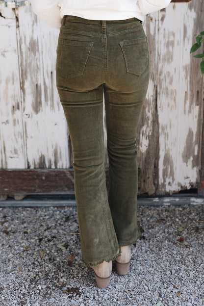 Corduroy Kick Flare Crop Pants *Final Sale*