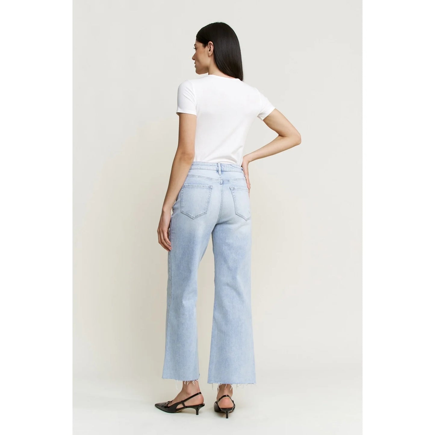 Mica Super High Wide Leg W/Raw Hem