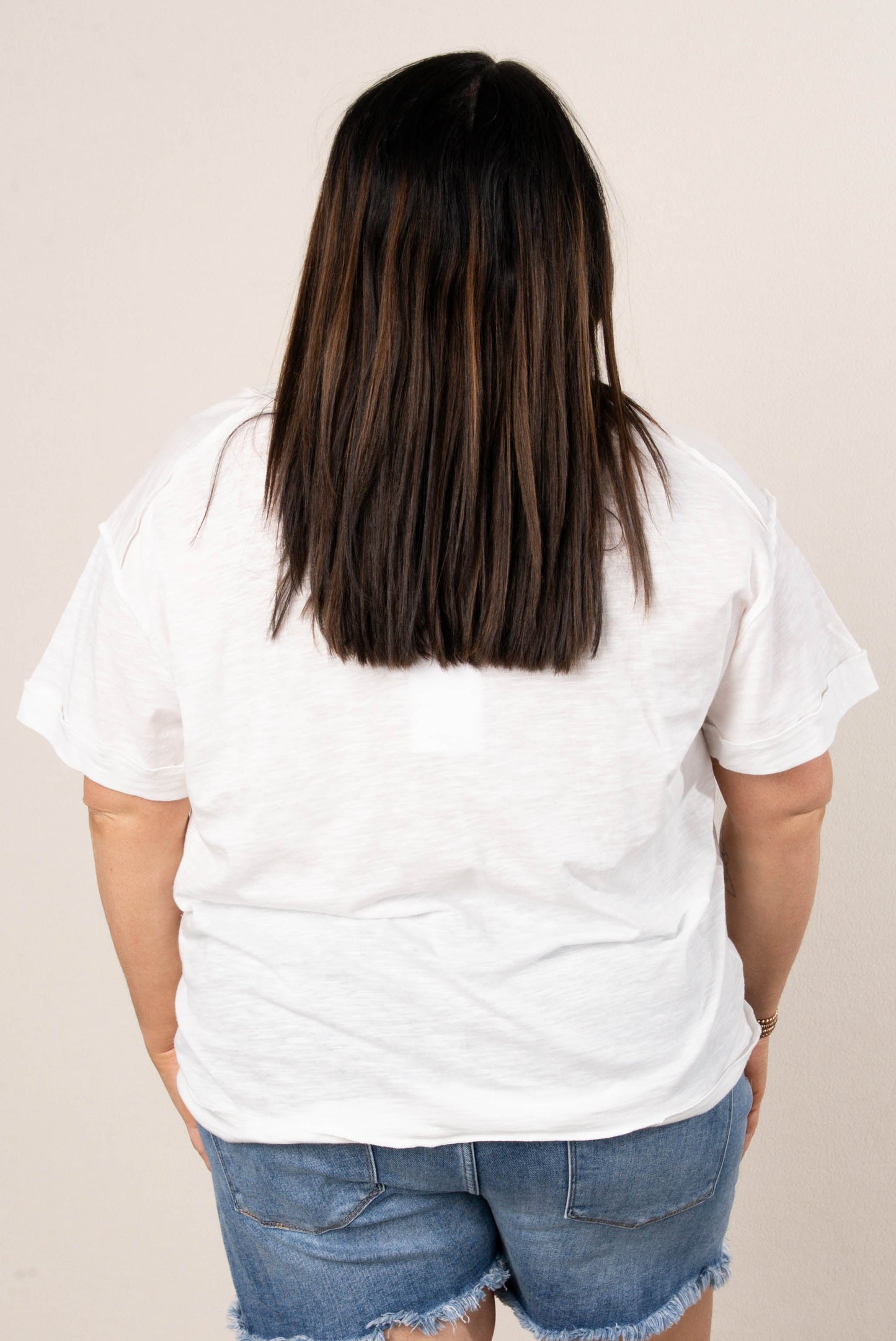 Slub Knit Exposed Seam Tee