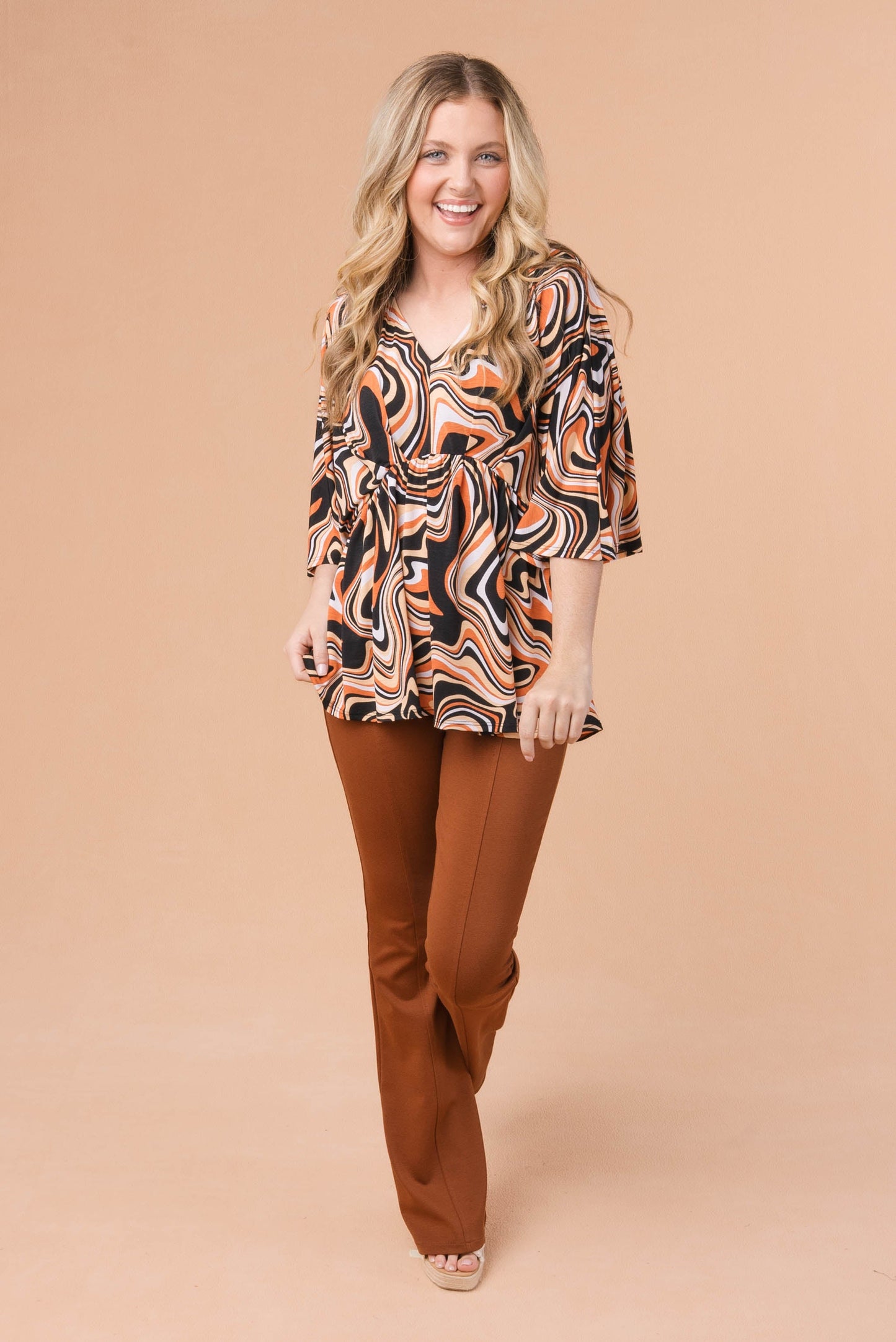 Abstract Dolman Babydoll Top Black *Final Sale*