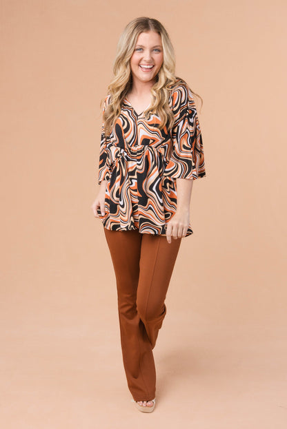 Abstract Dolman Babydoll Top Black *Final Sale*