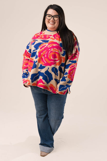 Floral Mock Neck Sweater *Final Sale*