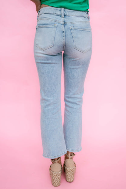 Risen Mid Rise Crop Flare Jeans