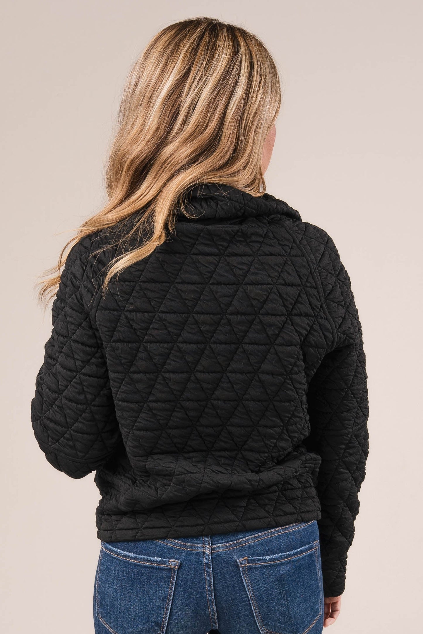 Diamond Quilt Half Zip Pullover