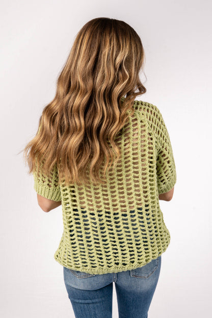 Open Knit Raglan Top