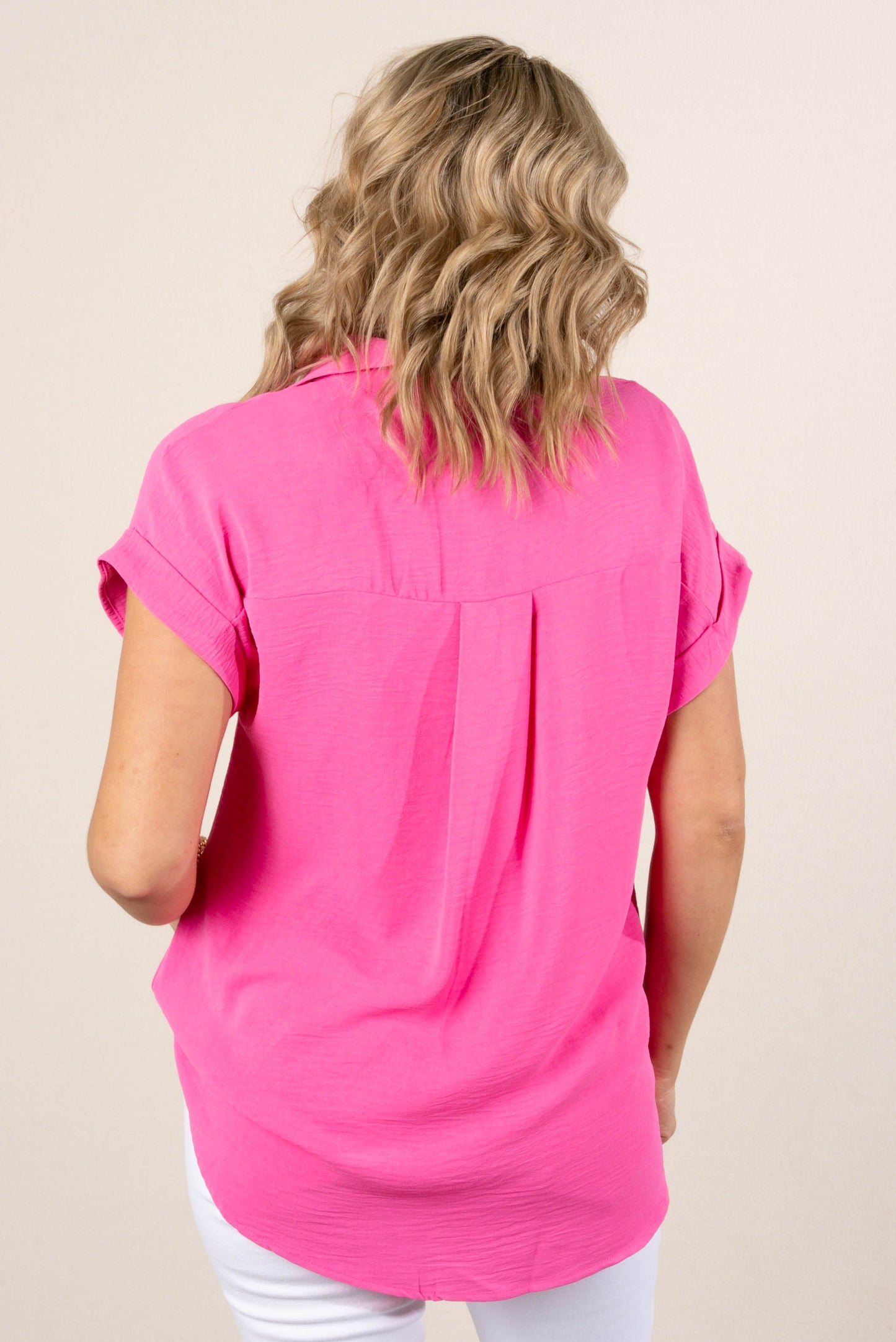 Crinkle Knit Hi-Lo Shirt