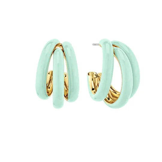 Hollow Epoxy Layered Hoop Earrings