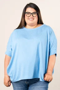 Waffle Knit Hi-Lo Poncho Top
